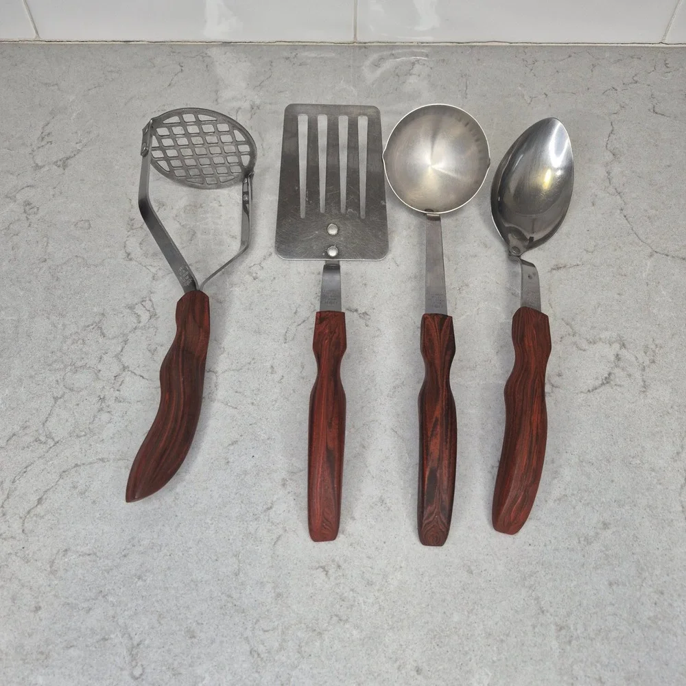 Cutco Vintage 4 Pc Kitchen Utensil Set 12 14 15 16 Masher Spatula Ladle USA